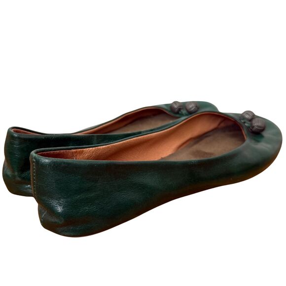 Pilcro and the Letterpress Green Leather Ballet Flats | Size 7.5M | - Picture 2 of 5